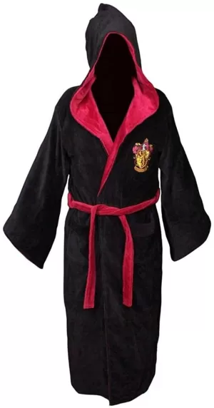 Harry Potter Gryffindor Fleece Bathrobe with Oversized Hood and Sleeves