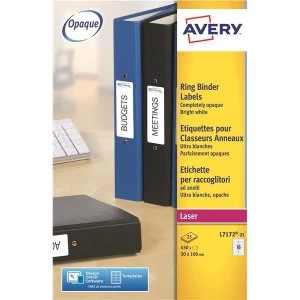Avery L7172 25 100x30mm Filing Labels Pack of 450 Labels for Ring Binders
