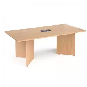Arrow head leg rectangular boardroom table 2000mm x 1000mm in beech