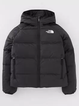 The North Face Boys Printed Reversible North Down Hooded Jacket, Black, Size S=7-8 Years