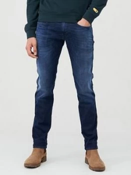 Replay Hyperflex Anbass Jeans - Indigo, Size 34, Inside Leg Short, Men