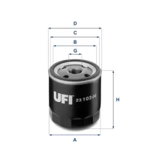 UFI 23.103.00 Oil Filter Oil Spin-On