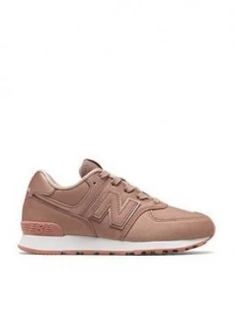New Balance 574 Lace Junior Trainers Pink Size 3