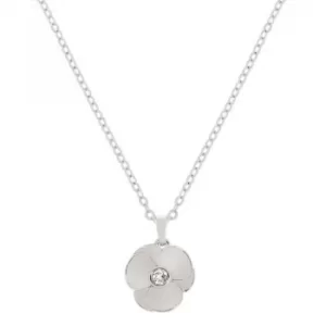 Ted Baker Ladies Silver Plated Primroz Pressed Flower Necklace