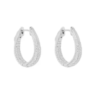 Pave Set Zirconia Hoop Earrings E6187