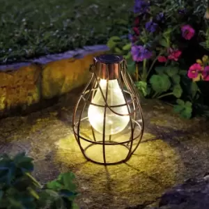 Smart Garden Eureka Metal & Plastic Bronze Effect Solar-Powered Outdoor LED Small Lantern