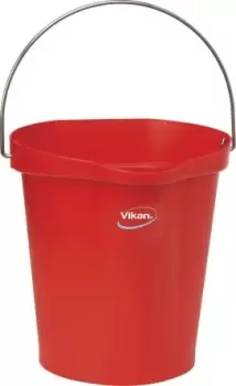 Vikan 12L Plastic Red Bucket With Handle