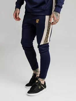 SikSilk Hybrid Panel Tape Fitted Pants - Navy