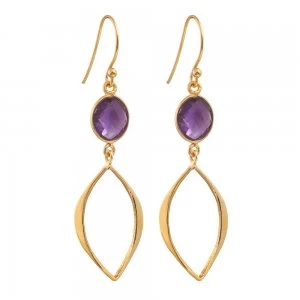 Juvi Designs Gold vermeil boho cat eye earrings Purple