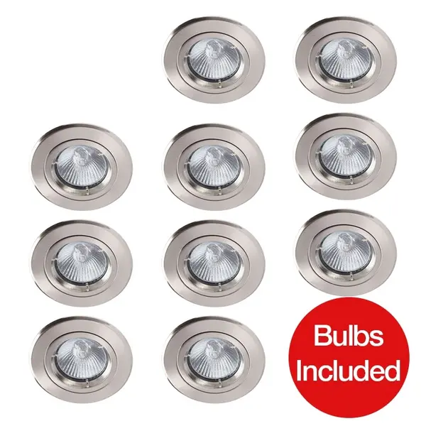 Robus Robus Fire Rated LED Fixed Downlight - Brushed Chrome - Pack of 10