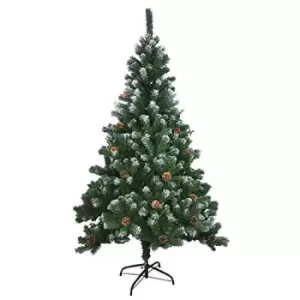 Christmas Workshop Artificial Green Christmas Tree with Snow Tips & Cones - 6ft