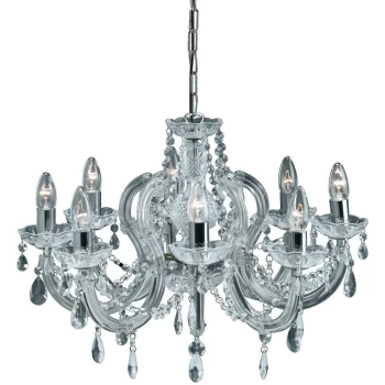 Searchlight Lighting - Searchlight Marie Therese - 8 Light Crystal Chandelier Chrome Finish, E14