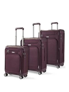 Rock Luggage Parker 8-Wheel Suitcases 3 Piece Set - Purple