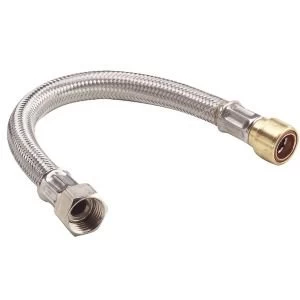 Plumbsure Push Fit Copper Flexible Tap Connector Dia15mm L0.3M