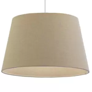 18" Inch Round Tapered Drum Lamp Shade Taupe Linen Fabric Cover Simple Elegant