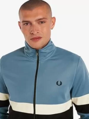 Fred Perry Panelled Track Jacket, Blue Size XS Men
