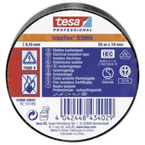 tesa tesaflex IEC 53988-00002-00 Electrical tape Black (L x W) 25 m x 19mm