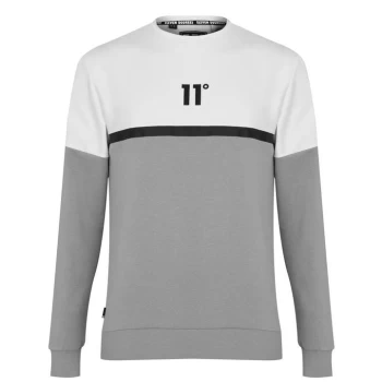 11 Degrees Block Taped Sweater - Silver/Wht/Blk
