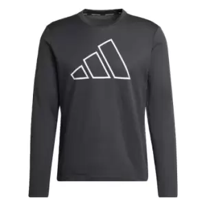 adidas Train Icons 3 Bar Logo Training Crew Sweatshirt Me - Black