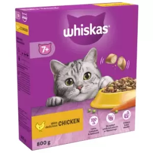 Whiskas Senior Chicken Flavour Dry Cat Food 800g - wilko