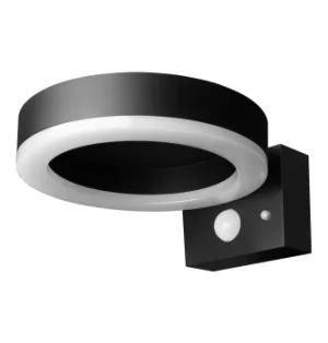 Ledvance LED Wall Light Solar 6W Warm White Single Circle Black Sensor