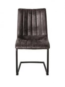 Hudson Living Pair Of Edington Faux Leather Dining Chairs - Grey