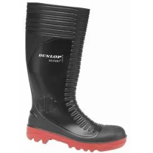 Dunlop Acifort A252931 Ribbed Full Safety Wellington / Mens Boots (41 EUR) (Black) - Black