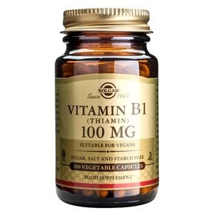 Solgar Vitamin B1 Thiamin 100 mg Vegetable Capsules 100 capsules