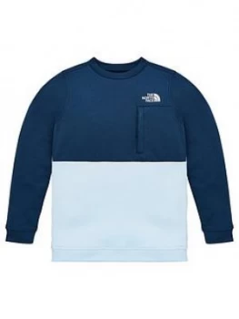 The North Face Boys Slacker Crew Neck Sweat - Blue Size M 10-12 Years