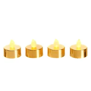 Premier Decorations Ltd ASSORTED Premier Pack of 4 Tea Lights LED Flickering Flame - 3 Assorted