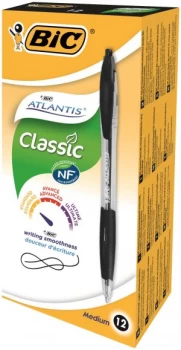 Original Bic Atlantis Retractable Ballpoint Pen Black 1199013671