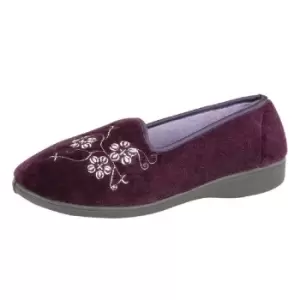 Zedzzz Womens/Ladies Jenny Embroidered Slippers (7 UK) (Purple)