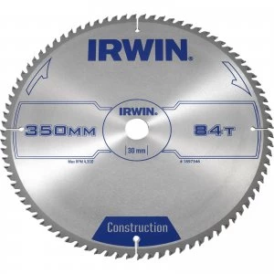 Irwin ATB Construction Circular Saw Blade 350mm 84T 30mm