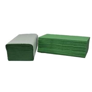 2Work 1-Ply I-Fold Hand Towels Green Pack of 3600 2W70105