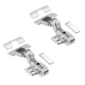 GTV Soft Close Cabinet Door Hinges with Plate Flush Inset 35 Mm. Clip-on, Pack o