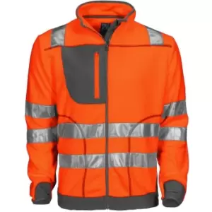 Projob - Mens Fleece Hi-Vis Coat (xl) (Orange/Grey) - Orange/Grey