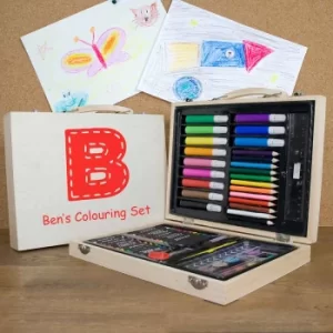 Personalised Childrens Colouring Set in Red, Beige