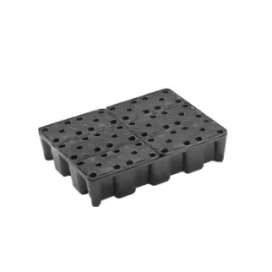 CEMO PE small container pallet tray, 60 l sump capacity, with grate