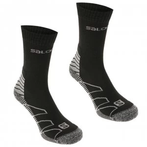 Salomon Lightweight 2 Pack Walking Socks Mens - Black/Silver