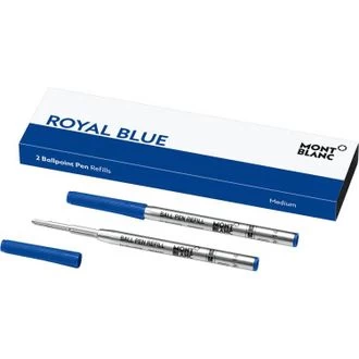 Mont Blanc Royal Blue Ball Pen Twin Pack Refill - Medium Nib