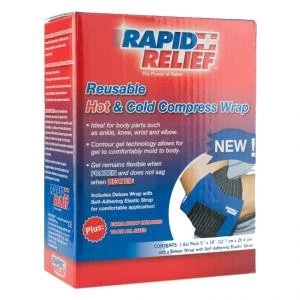 Rapid Relief Universal Reusable HotCold Compress Wrap 5" x 10" Ref