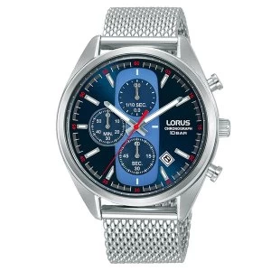 Lorus RM353GX9 Blue Dial Mesh Stainless Steel Chronograph Bracelet Watch