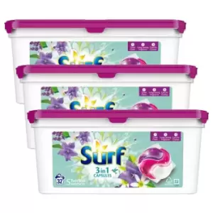 Surf 3 in 1 Herbal Extracts Laundry Washing Capsules 32 Washes - wilko