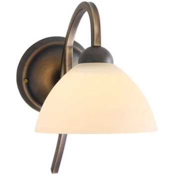Sienna Lighting - Sienna Capric Dome Wall Light Bronze Brushed, Glass Ivory Alabaster White