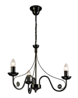Donato Chandeliers With Fabric Shades, Black, 3x E14