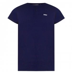 Lee Cooper Essentials 3 Button T Shirt Mens - Navy