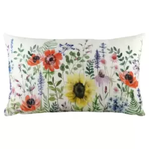 Evans Lichfield Emma Wild Flowers Cushion Cover (30cm x 50cm) (Multicoloured)
