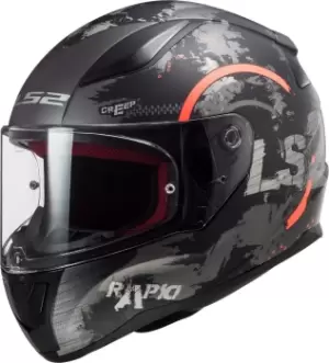 LS2 FF353 Rapid Circle Helmet, black-orange, Size S, black-orange, Size S