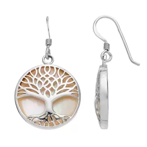 Mother of Pearl Tree of Life Earrings