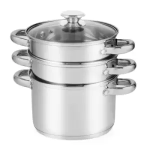 Tower 4 Piece Pasta and Stepped Steamer Set Stainless Steel
